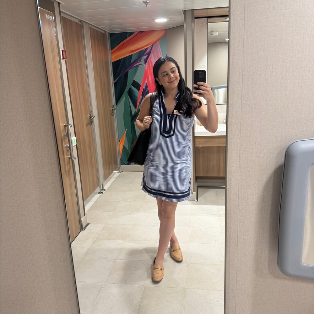 Eliza J Navy and White Striped Mini Dress
